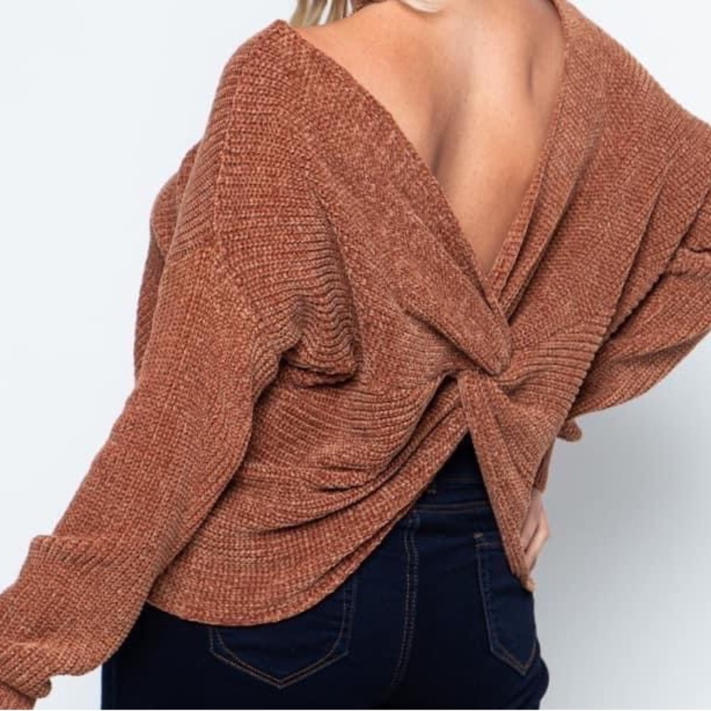 Twist back sweater